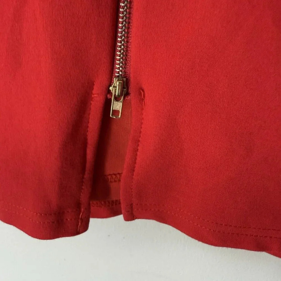 Lulus Sheath Red Pencil Dress Sz XL Full Zip Back V-neck Knee Length Midi - Picture 5 of 7